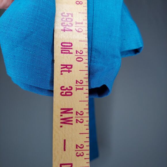 Sigrid Olsen Vtg Linen Capris Womens 12P Blue Woven Pocket Zipper 90's Y2K - Picture 7 of 10